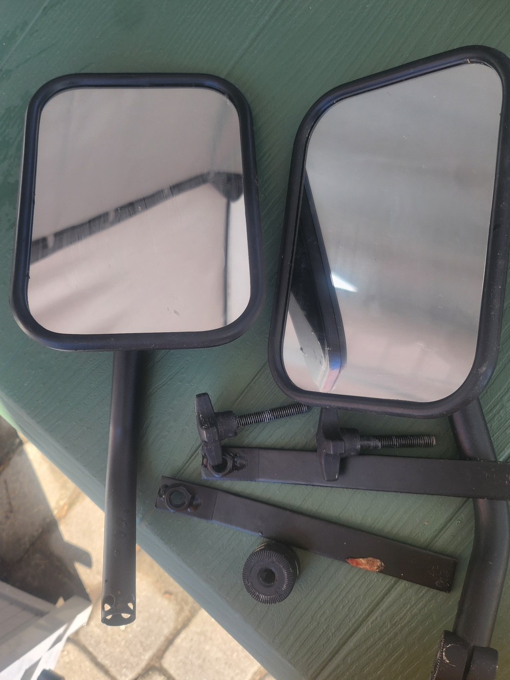 Pair of Black Side Mirrors with Mounting Hardware Universal For Jeeps
